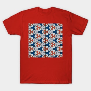 White, red and blue triangle pattern (triangle pattern art, triangle pattern drawing and triangle pattern design) T-Shirt